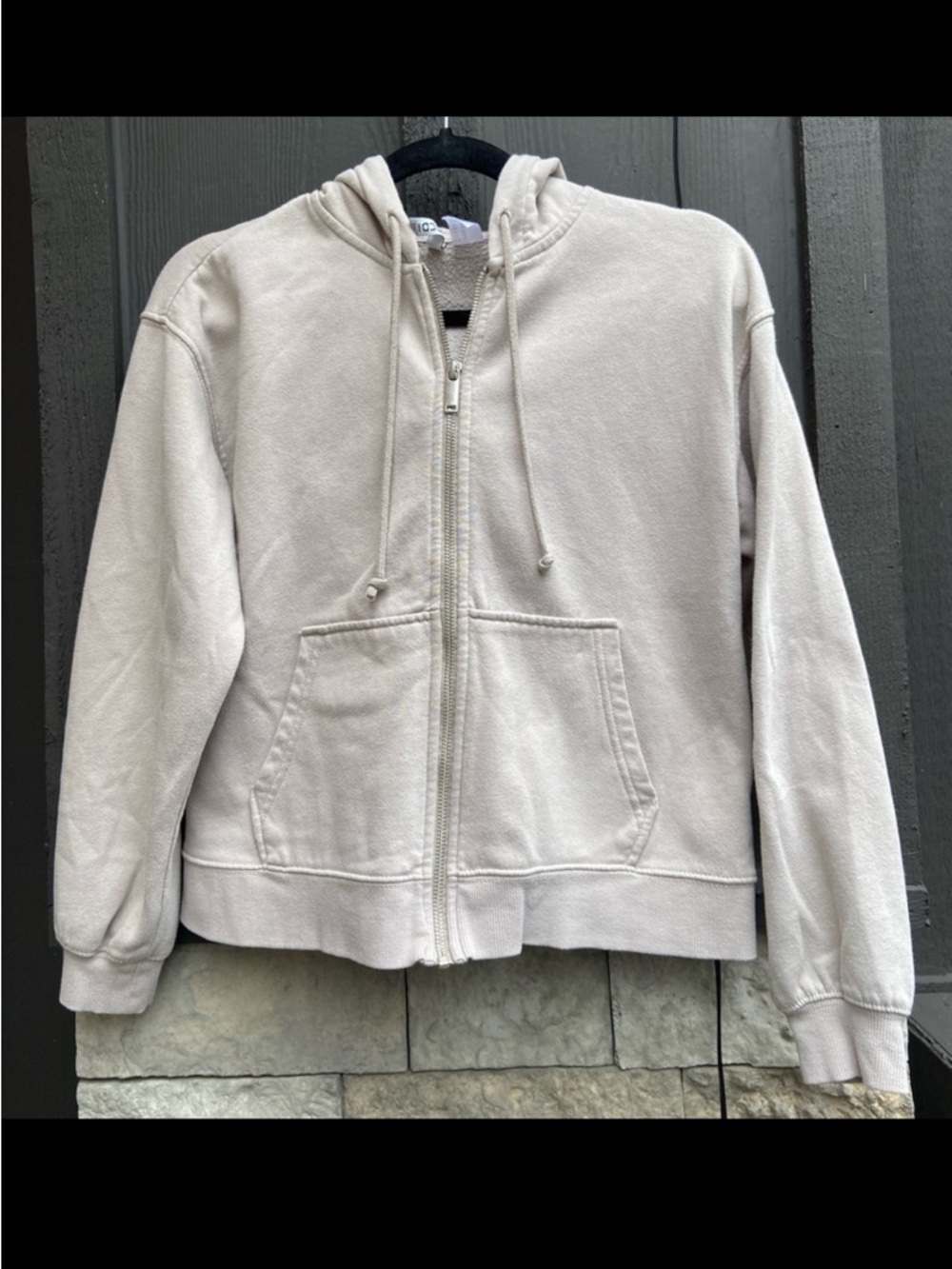 Divided Beige Hoodie with Drawstring - Picture 1 of 5